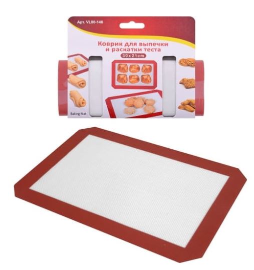 Коврик для выпечки и раскатки теста, 30х21 см. VL80-146